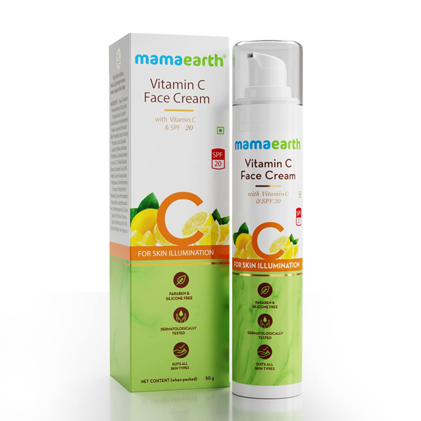 Mamaearth vitamin C face cream with vitamin C & SPF 20 for skin illumination 50.0 gm