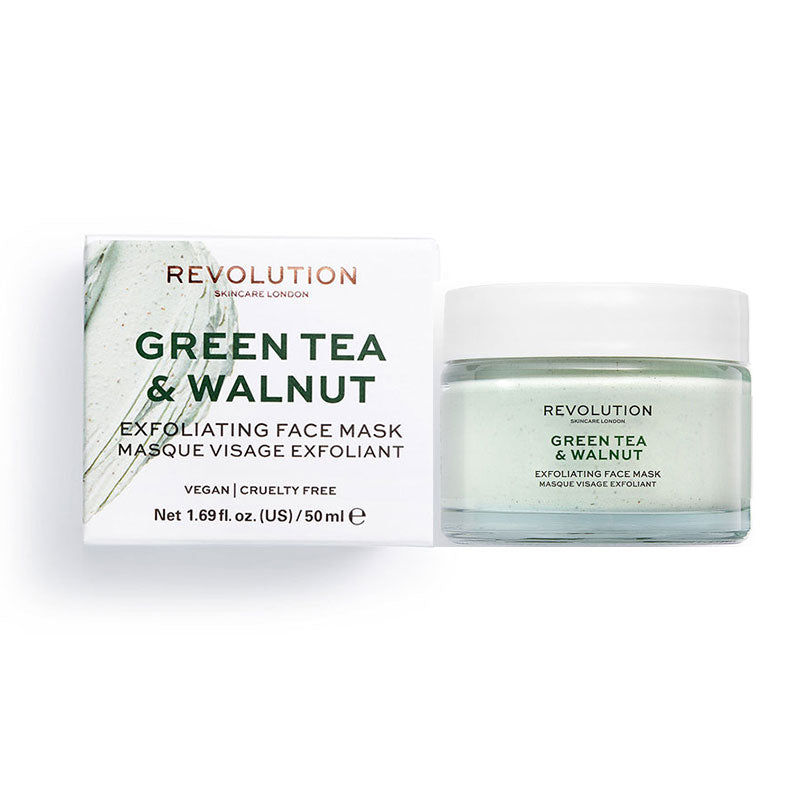 Revolution Skincare Green Tea & Walnut Exfoliating Face Mask 50ml